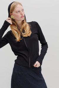 All: Wes Silk Cotton Hoodie - Black