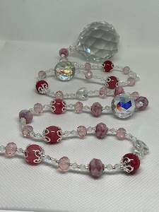 Hanging Crystal-Rhodonite