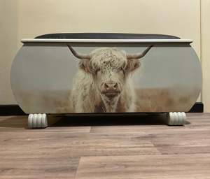 Furniture: Retro Glory Box - Highland Cow