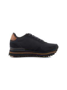 Nora III Leather Plateau - Dark Navy
