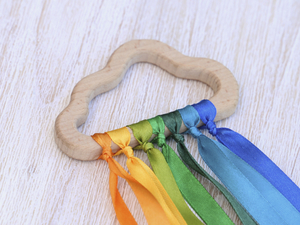 Products: Wooden Ribbon Teether – OUT OF STOCK – Wolly&Co