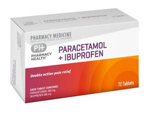 Family Health Pain Relief: Pharmacy Health Paracetamol + Ibuprofen 72 Tablets