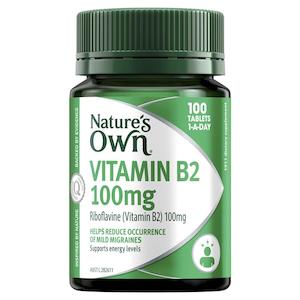 Natural Health Energy Mood: Nature's Own Vitamin B2 100mg 100 tablets