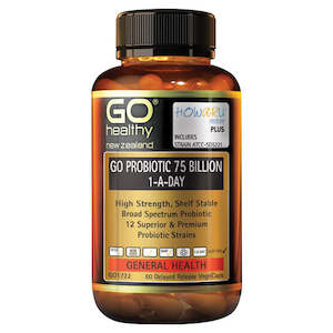Natural Health Digestive Health: Go Healthy Go Probiotic 75 Billion 1-A-Day 60 Capsules