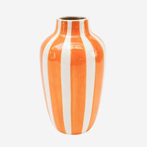 Planters + Vases: Halcyon Stripe Vase | Orange