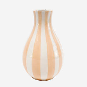 Planters + Vases: Stripe Vase | Peach