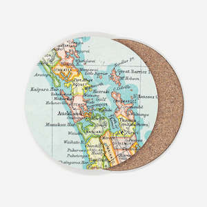 100 Percent Nz: Vintage Map Coaster +Regions