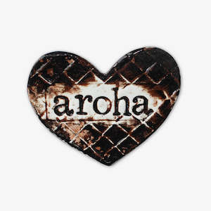 Ceramic Sculptural: Flat Wall Heart | Aroha Flax