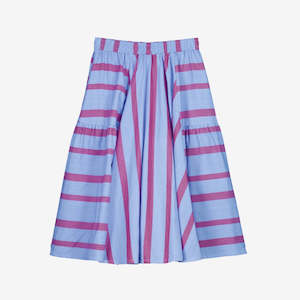 Eula Skirt | Raspberry Stripe