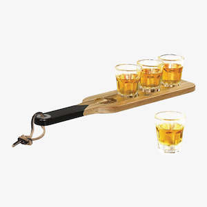 Fun: Serving Paddle + Shot Glasses