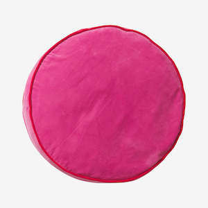 Decor: Etienne Velvet Floor Cushion | Cosmo Pink