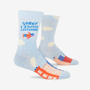 Blue Q: Mens Socks | I Stopped Listening