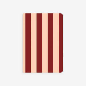 Notebook | Peach + Burgundy Bold Stripe