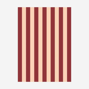 Tea Towel | Bold Stripe Peach + Burgundy