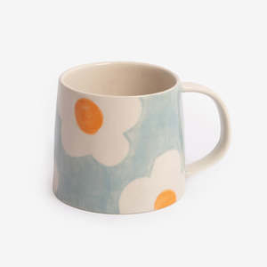 Live: Mug | Light Blue Orange Flower