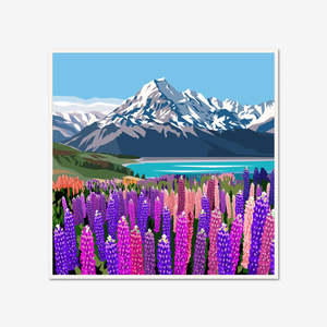 Mt Cook Lupins | Box Frame