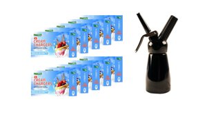 10 x 10 Packs Primewhip Chargers & 250ml Whipped Cream Dispenser Combo