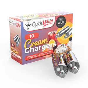 Cream Charger 10 Packs: QuickWhip PRO 9g! Cream Chargers - 10pks