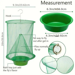 Reuseable Live Fly Catcher Net with Bait Tray
