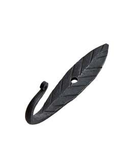Accessories Gifts: Hand Forged Black Iron Leaf Hook