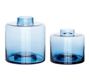 Vase: Blue Glass Vase, set of 2
