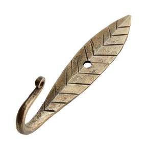 Accessories Gifts: Hand Forged Brass Iron Leaf hook