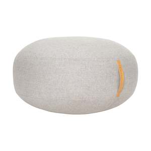 Furniture: *SPECIAL 30% OFF Pouf w/leather Strap, grey
