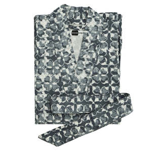 Accessories Gifts: Cotton Kimono Robe - Blue/Stone