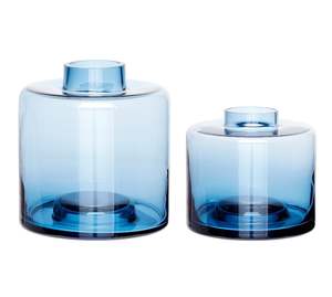 Vases: Blue Glass Vase, set of 2
