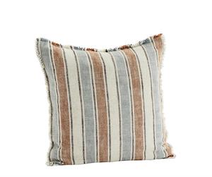 Cushions: Striped cushion cover, Off white, rust, smoke blue, brown