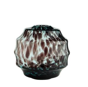 Vases: Madam Stoltz Round glass vase, teal/brown
