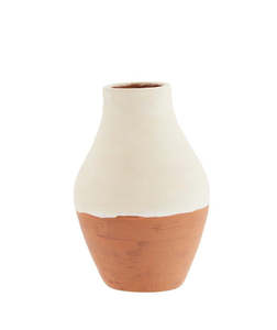 Vases: Madam Stoltz Terracotta vase, Ecru/natural