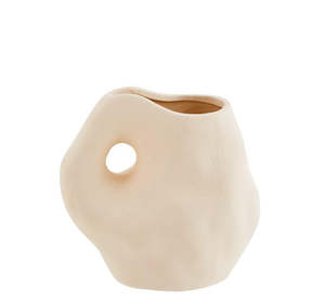 Vases: Stoneware vase, vanilla
