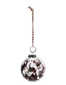Christmas: Hanging glass ornament, Brown/red, white, clear