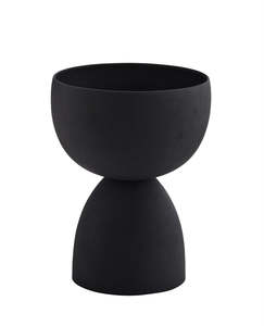 New Range Of Madam Stoltz: * SPECIAL 30% OFF Matt Black Hourglass shaped Iron Plant Pot