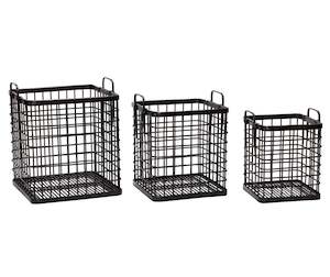 Accessories Gifts: * SPECIAL 40% OFF Bamboo basket w/handle, black, set of 3