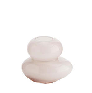 Vases: Round glass vase, light dusty pink