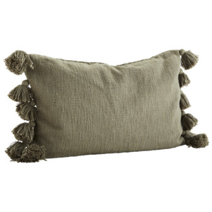 All: Cushion cover w/ tassels, olive green