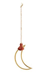 Christmas: Hanging Gold/glass moon