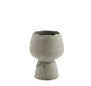 New Range Of Madam Stoltz: Stoneware flower pot, Grey/green, Colours may vary.