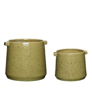New Range Of Madam Stoltz: Vibe Pots Green (set of 2)