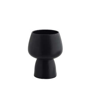 New Range Of Madam Stoltz: Stoneware flower pot Black, Colours may vary, D:16x21 cm