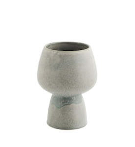 New Range Of Madam Stoltz: Large Stoneware flower pot.  Grey/Green, colours may vary