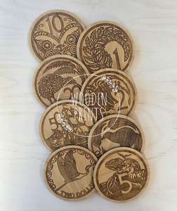 NZ Coin Coasters - set of 8