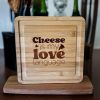 Products: Cheese Is My Love Language Board With Knives Woodland Designs
