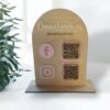 Products: QR Code Socials Sign Woodland Designs