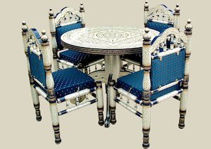 4 Seater Sankheda Dinning Set – WoodnHome