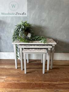 Bespoke Furniture: Washed Damask Nest of Tables