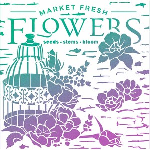 Stencils: Ciao Bella Texture Stencil - Market Fresh Flower