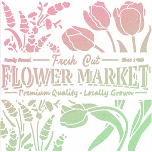 Stencils: Ciao Bella Texture Stencil - Flower Market